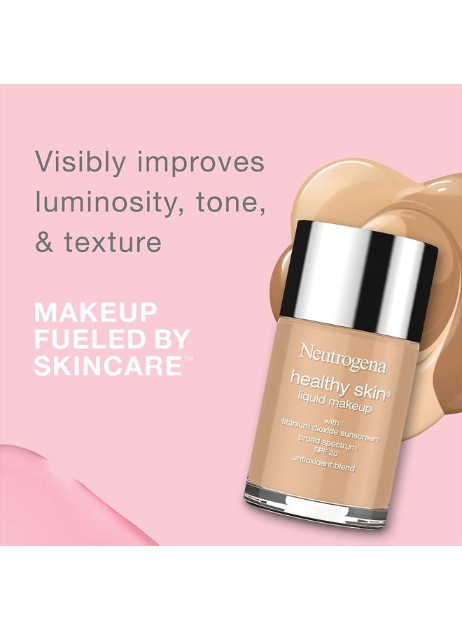 Neutrogena أساس سائل للبشرة الصحية، واقي شمس واسع الطيف SPF 20، أساس خفيف وبدون عيوب مع فيتامين E المضاد للأكسدة و Feverfew، بيج طازج، 1 أونصة سائلة - Image 2