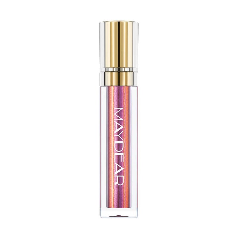 Maydear Chameleon Lipstick, High Pigmented Pink Metallic Shine Lip Gloss, Full-Coverage Multichrome Long Lasting Rainbow Lip Makeup, Golden Fuchsia (06) - Image 2