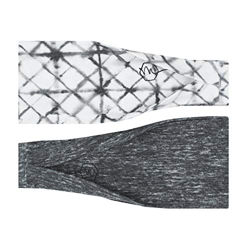 Maven Thread Workout Headbands for Women, 4 inch Thick Wide Non Slip Sweatbands for Women, 2 Pack, Black, Yoga, Exercise, Running - Image 1