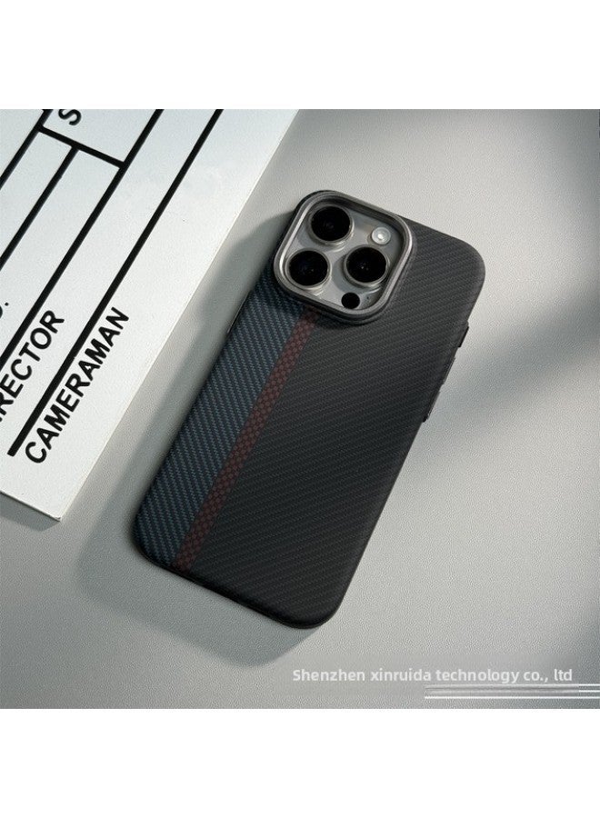 Carbon Fiber Texture Magnetic Absorption Phone Case For Apple Caviar Texture Anti-Fall Protective Multiple Models Available