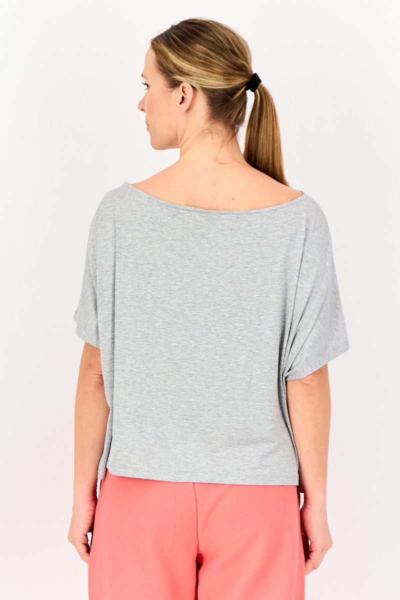 Champion Women Sportswear Fit Short Sleeve Outdoor Crop Top, Grey - Image 4