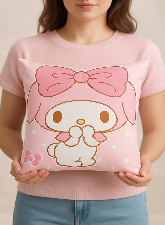 ZQBIEE Polyester Kids Cartoon Prints Cushion with Super Soft Fabric Size 16 inch x 16 inch x 2 inch (Light Pink) - Image 2