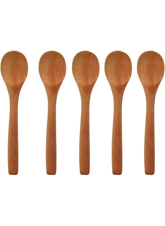 Generic 5 Piece Wooden Tea Coffee Spoon 