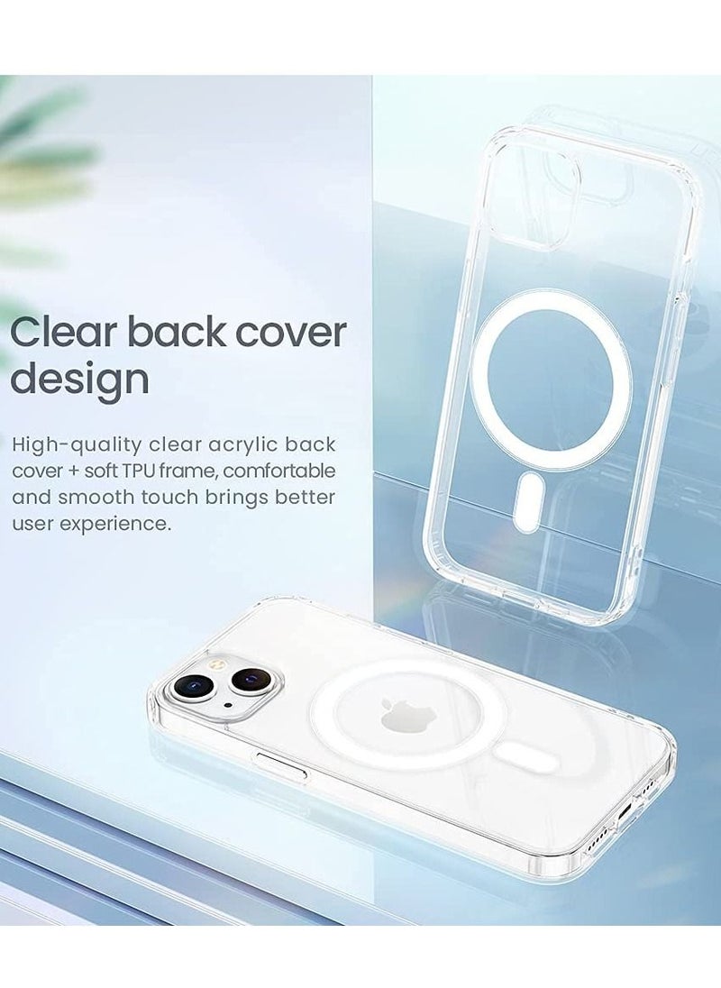 BORTONY - iPhone 14 Magsafe Case with Built in Magnets Hard Back Cover for Apple iPhone 14 6.1inch 2022 Released (Clear) - Image 1