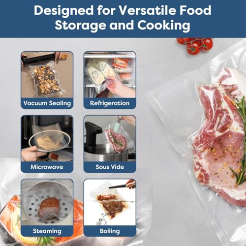 Fresh World FRESHWORLD Embossed Vacuum Sealer Rolls - Food Storage Saver Bag, Clear (22cm x1500 cm) - Image 3