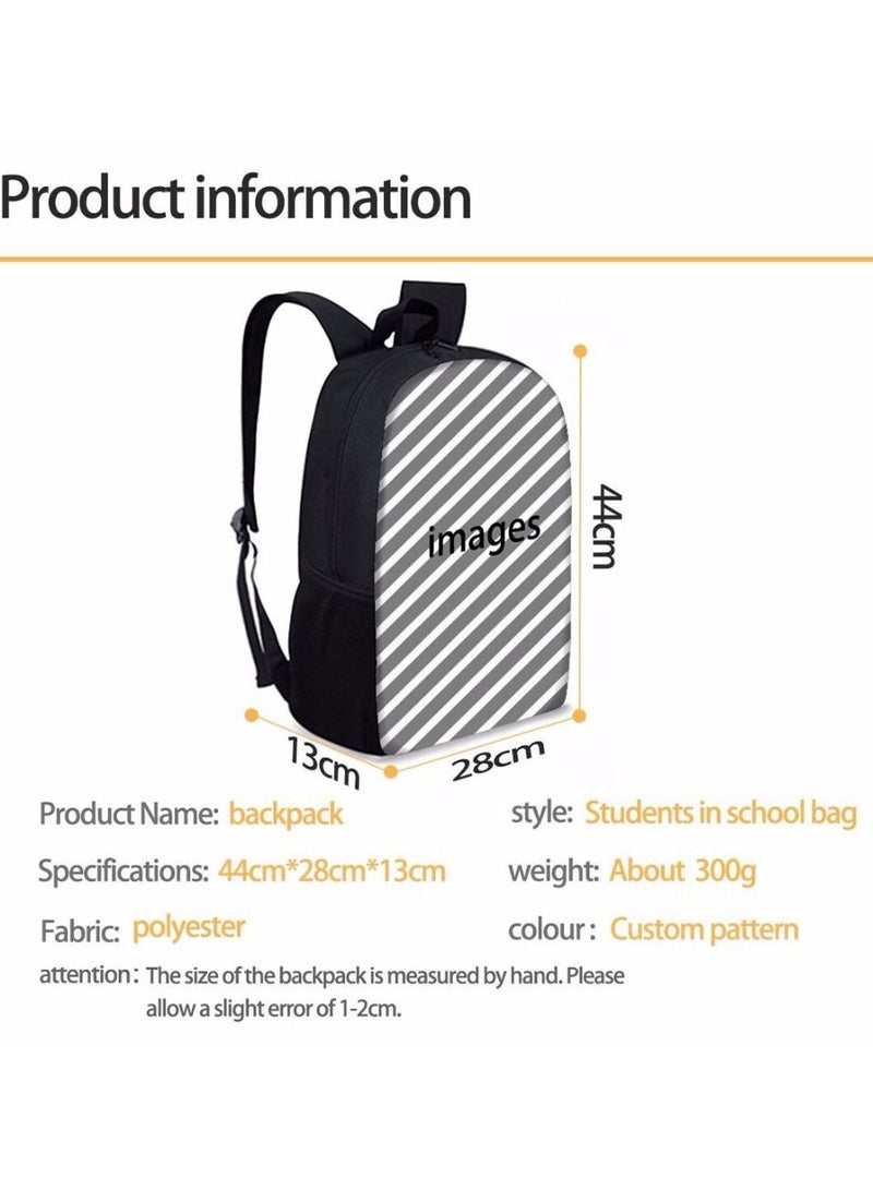 Y&D 3-Piece Rainbow Friends 3D Print Insulated Lunch Backpack Set Multicolour - Image 3