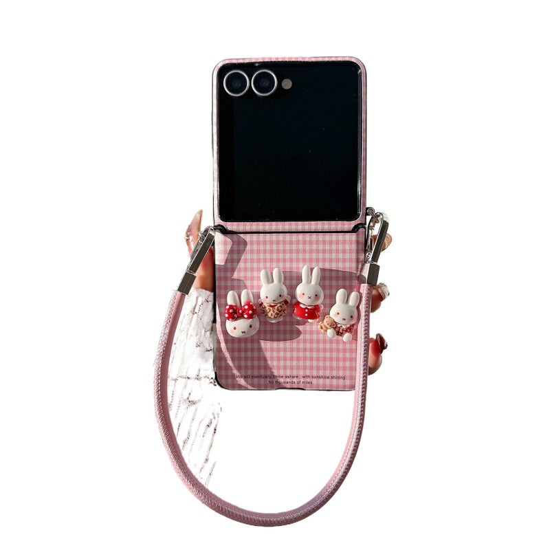 Cover Protective , PC , for Samsung Galaxy Z Flip 7 , Pink , for Weekend Trips - Image 1