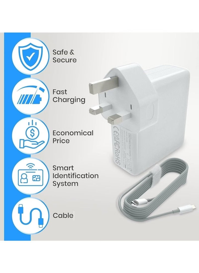 ELTRAZONE 96W Type C Fast Replacement Charger for MacBook Pro & MacBook Air – Compatible with 13, 14, 15, 16 Inch Models (2016-2020) | Universal Power Adapter for Laptops, Tablets & Smartphones | Thunderbolt USB-C Charger with Included USB-C Cable | Supports iPhone 15 Fast Charging  - Image 5