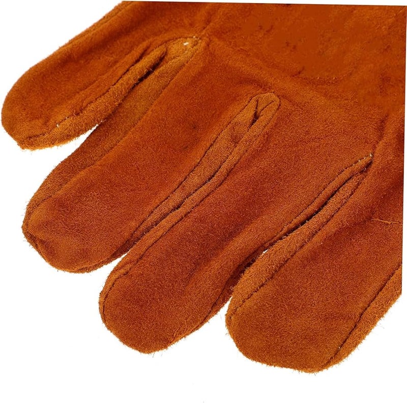 Heat Resistant Cowhide Leather Welding Gloves 2Pcs Multipurpose Protective Safety Work - Image 4