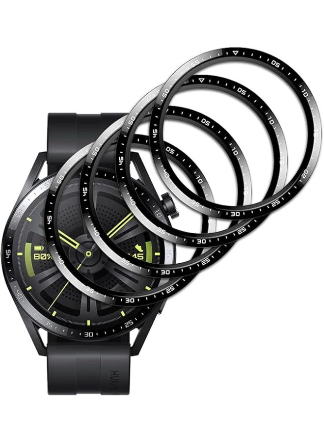 [Pack of 4] Compatible with Huawei Watch GT 3 46 mm Screen Protector, 3D Curved Full Coverage Protection Screen Protector, Water proof Film, Anti-Scratch, Bubble-Free HD - Image 1