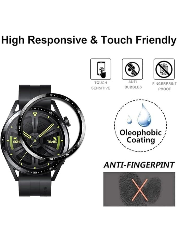 [Pack of 4] Compatible with Huawei Watch GT 3 46 mm Screen Protector, 3D Curved Full Coverage Protection Screen Protector, Water proof Film, Anti-Scratch, Bubble-Free HD - Image 4