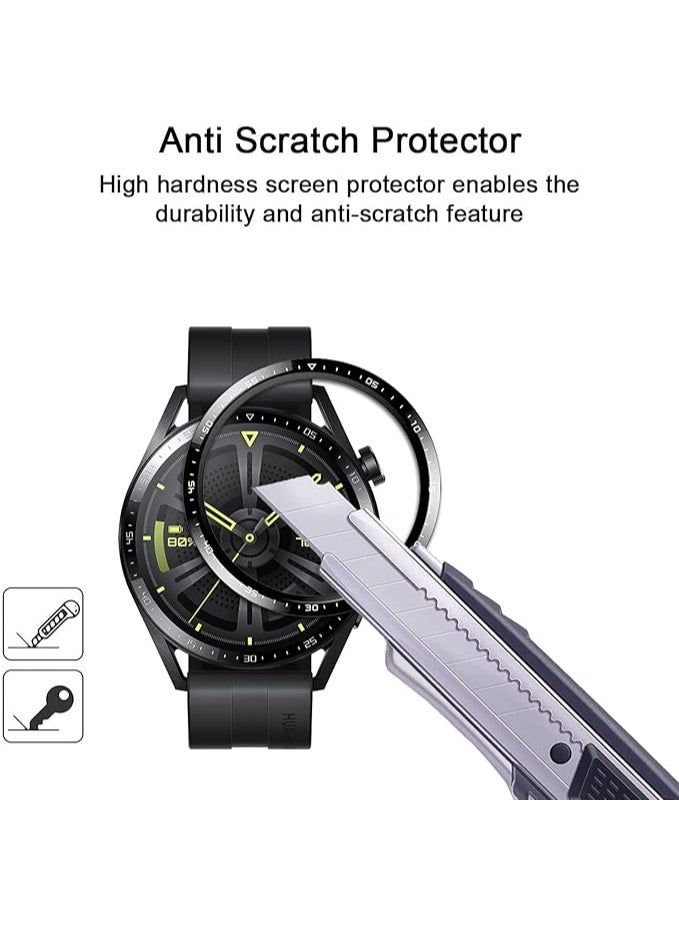 [Pack of 4] Compatible with Huawei Watch GT 3 46 mm Screen Protector, 3D Curved Full Coverage Protection Screen Protector, Water proof Film, Anti-Scratch, Bubble-Free HD - Image 3