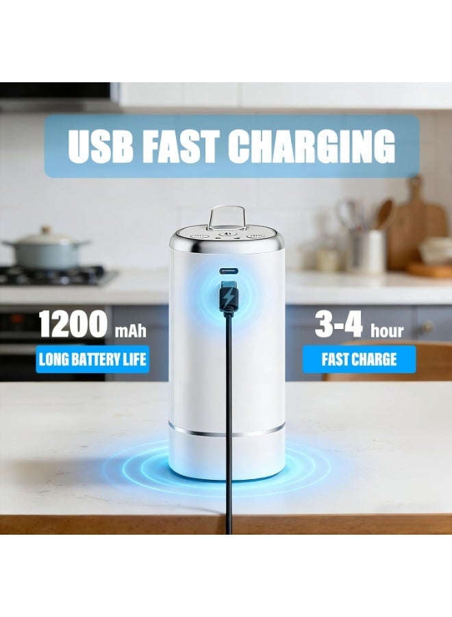 Bukela 5 Gallon Water Dispenser Pump,USB Type-C,1200mAh Rechargeable,Foldable Spout,White - Image 5