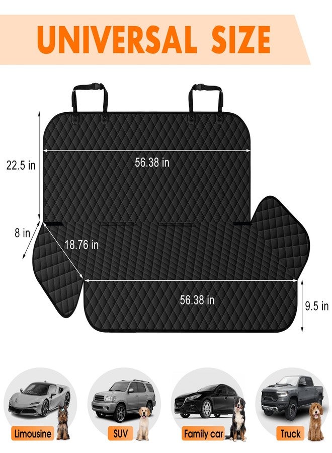 NECKORY Backseat Cover for Dogs, Waterproof and Non-Slip Pet Bench Seat Covers, Car Seat Protector for Back Seat, Universal Size Rear Car Seat Cover Fits Cars, Trucks and SUVs, L-Carbon Black - Image 2