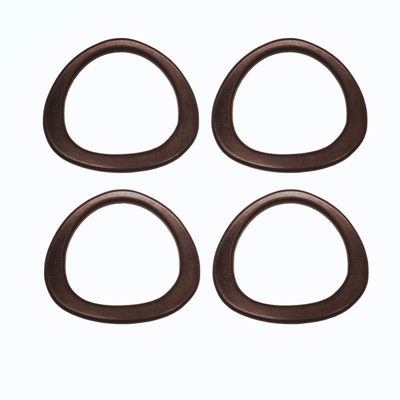 Model Worker 4PCS MDF Oval Shaped Handles Replacement for Handmade Bag Handbags Purse Handles (Dark Brown) - Image 5