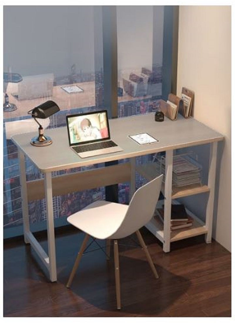 AGD - Computer Desk with Shelves - Home Office Study Desks with Bookshelf for Study Writing and Work - Plenty Leg Room and Easy Assemble - Image 1