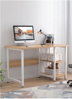AGD Computer Desk with Shelves - Home Office Study Desks with Bookshelf for Study Writing and Work - Plenty Leg Room and Easy Assemble  - Image 1