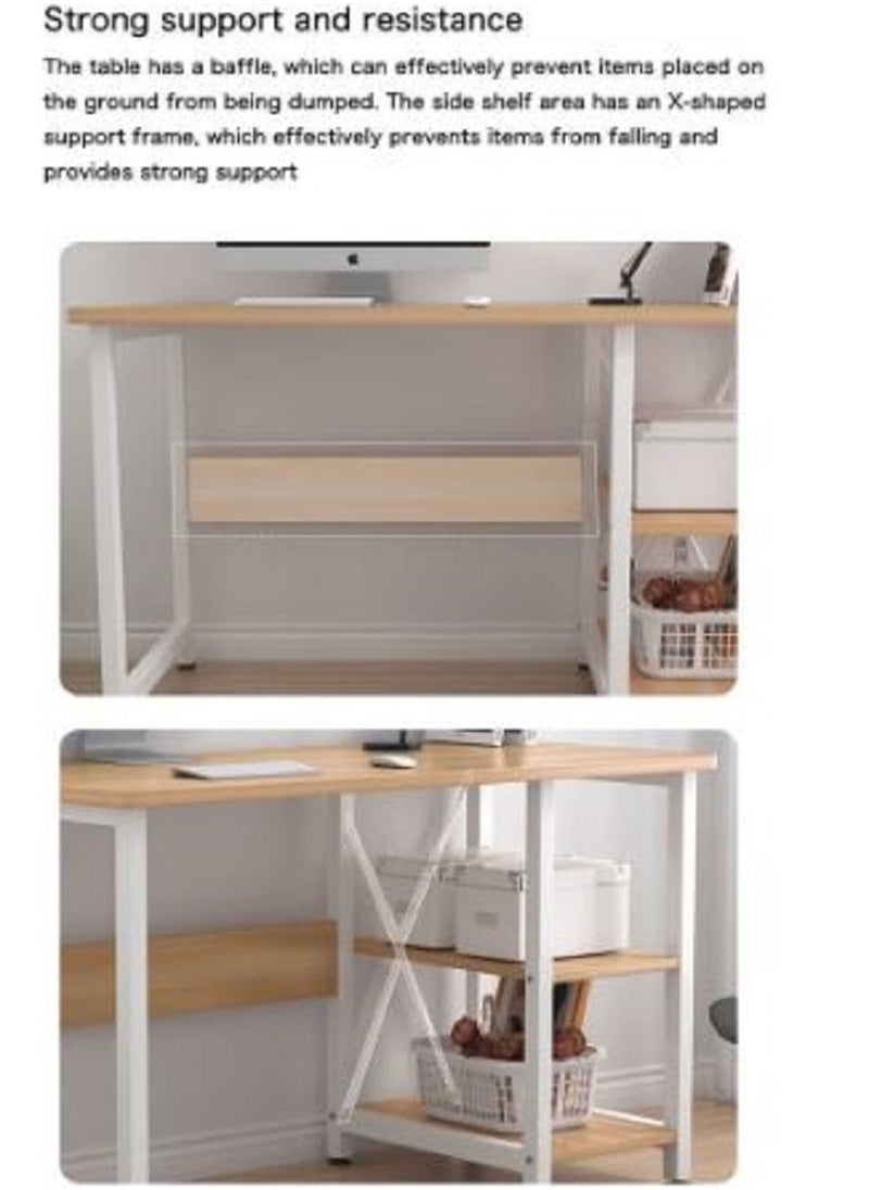 AGD - Computer Desk with Shelves - Home Office Study Desks with Bookshelf for Study Writing and Work - Plenty Leg Room and Easy Assemble - Image 1