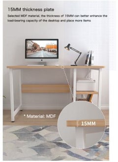 AGD Computer Desk with Shelves - Home Office Study Desks with Bookshelf for Study Writing and Work - Plenty Leg Room and Easy Assemble  - Image 3
