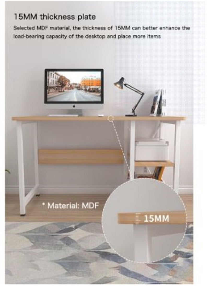 AGD - Computer Desk with Shelves - Home Office Study Desks with Bookshelf for Study Writing and Work - Plenty Leg Room and Easy Assemble - Image 1