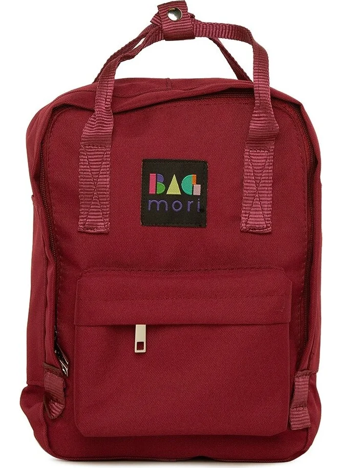 Bagmori Claret Red Square Adjustable Strap Mini Backpack