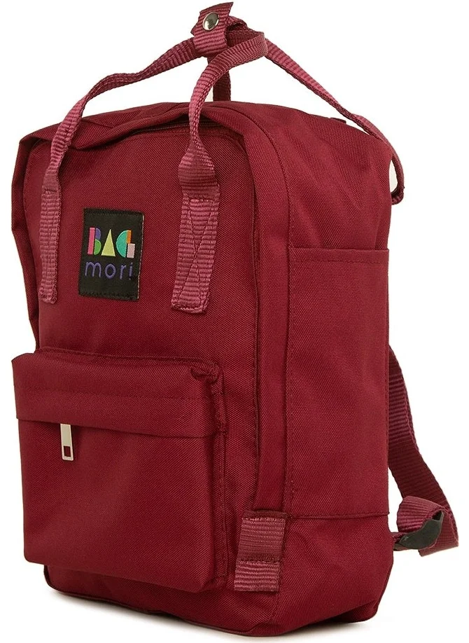 Bagmori Claret Red Square Adjustable Strap Mini Backpack