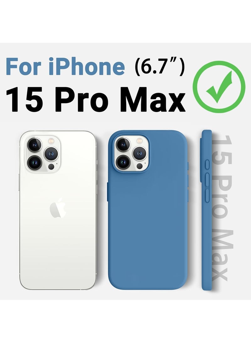 BORTONY iPhone 15 Pro Max Case Cover 6.7 inch Liquid Gel Silicone Rubber Soft Silky Touch Anti Scratch Shockproof Protective Cover for iPhone 15 Pro Max - Image 2