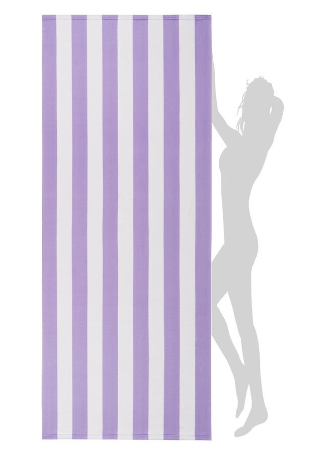 WILFA Extra Large Beach Towel - Oversized Mircofiber Towel 40 x 70 inches, XL Striped Lightweight Pool Towel, Big Cabana Swim Travel Towel for Adults Mens Women,Light Purple - Image 1