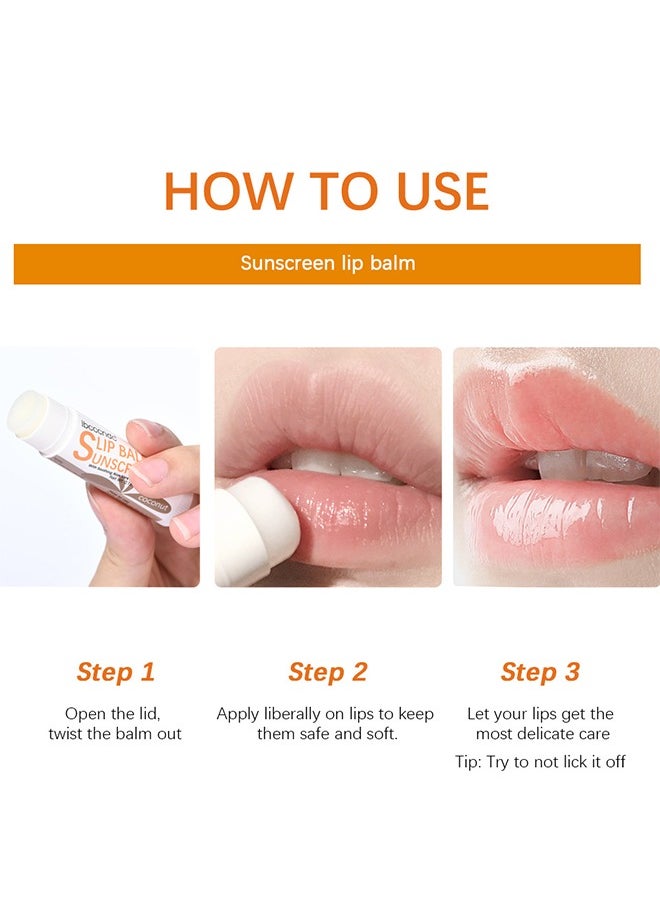 آي بي سي سي سي أن دي سي - SPF 30 مرطب شفاه واقي من الشمس ، بلسم شفاه بتركيبة البطيخ SPF 30 بلسم شفاه واقية من الشمس بالصبار وفيتامين E مرطب طوال اليوم مرطب للشفاه الواقية من الشمس يرطب الشفاه الجافة المتشققة نباتي وخالي من القسوة بلسم واسع الطيف للعناية بالشفاه UVA / UVB - Image 1