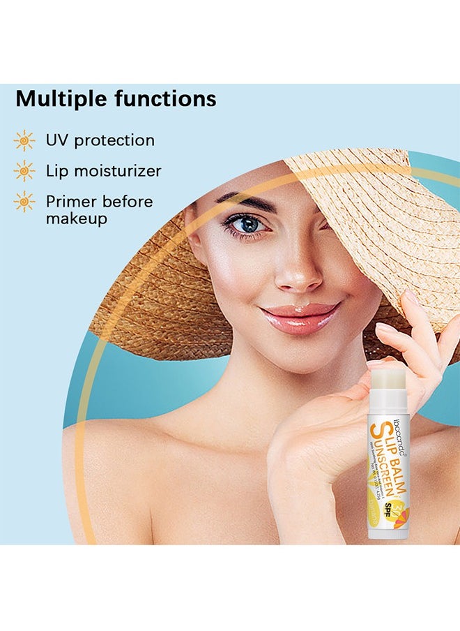آي بي سي سي سي أن دي سي - SPF 30 مرطب شفاه واقي من الشمس ، بلسم شفاه بتركيبة البطيخ SPF 30 بلسم شفاه واقية من الشمس بالصبار وفيتامين E مرطب طوال اليوم مرطب للشفاه الواقية من الشمس يرطب الشفاه الجافة المتشققة نباتي وخالي من القسوة بلسم واسع الطيف للعناية بالشفاه UVA / UVB - Image 1