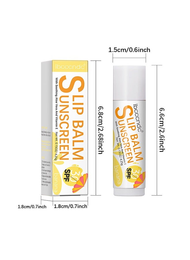 آي بي سي سي سي أن دي سي - SPF 30 مرطب شفاه واقي من الشمس ، بلسم شفاه بتركيبة البطيخ SPF 30 بلسم شفاه واقية من الشمس بالصبار وفيتامين E مرطب طوال اليوم مرطب للشفاه الواقية من الشمس يرطب الشفاه الجافة المتشققة نباتي وخالي من القسوة بلسم واسع الطيف للعناية بالشفاه UVA / UVB - Image 1