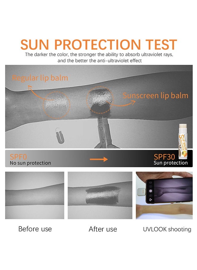 آي بي سي سي سي أن دي سي - SPF 30 مرطب شفاه واقي من الشمس ، بلسم شفاه بتركيبة البطيخ SPF 30 بلسم شفاه واقية من الشمس بالصبار وفيتامين E مرطب طوال اليوم مرطب للشفاه الواقية من الشمس يرطب الشفاه الجافة المتشققة نباتي وخالي من القسوة بلسم واسع الطيف للعناية بالشفاه UVA / UVB - Image 1