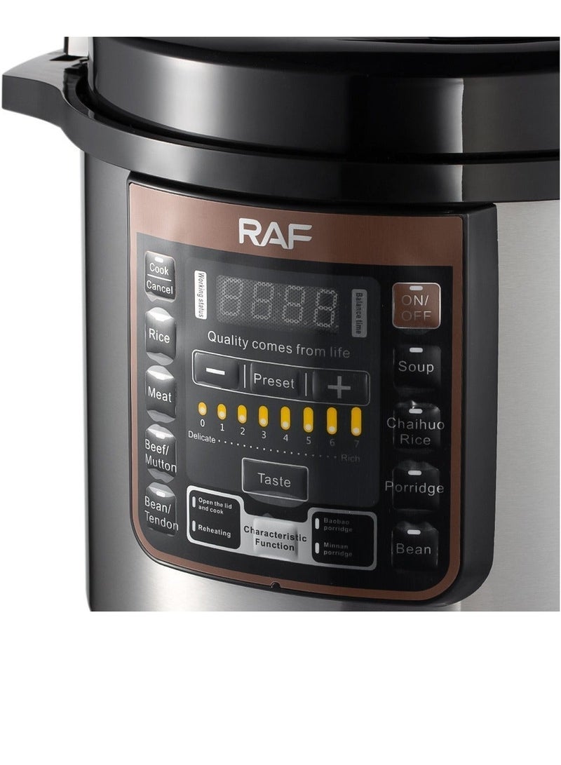 RAF 12L Electric Pressure Cooker 1600W | Multi-Function Digital Rice & Pressure Cooker | Smart LED Display with 24-Hour Timer | Non-Stick Inner Pot Electric Cooker for Rice, Soup, Meat & More - Image 5