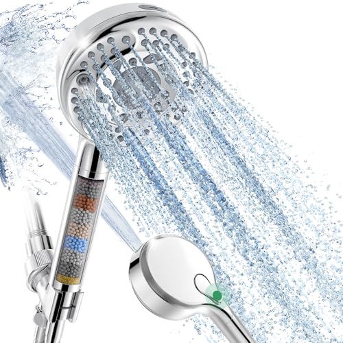 SunCleanse Filtered Shower Head with Handheld, 9-Spray Setting Detachable Showerhead with Filters, Shower Head for Hard Water - Filtered Chlorine, Improve Skin and Hair Texture, Chrome - Image 1
