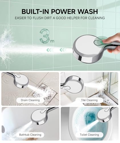 SunCleanse Filtered Shower Head with Handheld, 9-Spray Setting Detachable Showerhead with Filters, Shower Head for Hard Water - Filtered Chlorine, Improve Skin and Hair Texture, Chrome - Image 4
