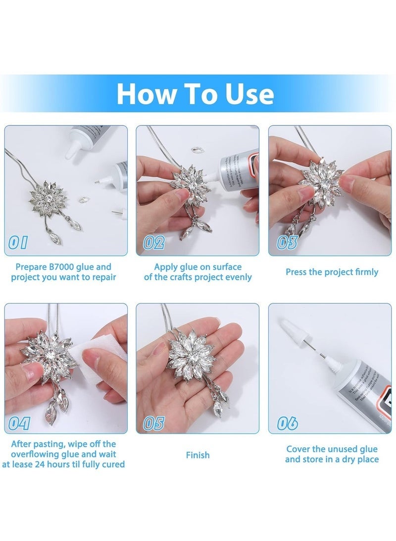 (2pcsx50 ml) B-7000 Super Glue, Industrial Strength Adhesive B7000 Multifunctional Glue Paste for Rhinestones Crafts, Clothes Shoes, Fabric, Jewelry Making, Cell Phones, Tablet, Wood, Rubber, Leather Textile - Image 5