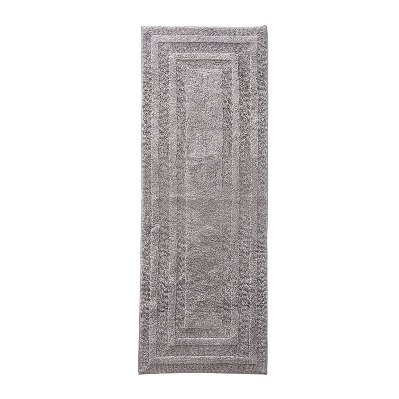 Eddie Bauer Eddie Bauer  Bathroom Rug Runner Soft Tufted Cotton Bathroom Decor Super Absorbent  Quick Dry Logan Chrome Grey 60 x 22 