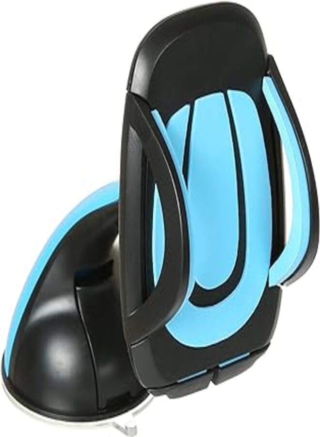 OR Car Phone Holder JS-005 2in1 for Dashboard/Windshield with 360° Rotation, Arms Height adjustable Stable fits all smartphones - Light Blue