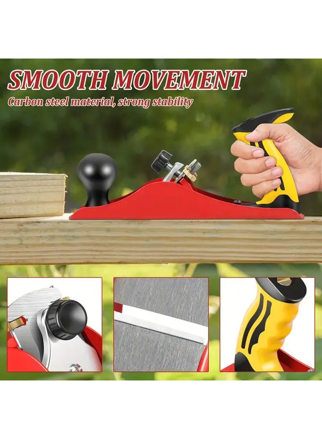 Red Yellow Heavy Duty Manual Planer 2 Inch Adjustable Blade High Hardness Woodworking Tool - Image 5