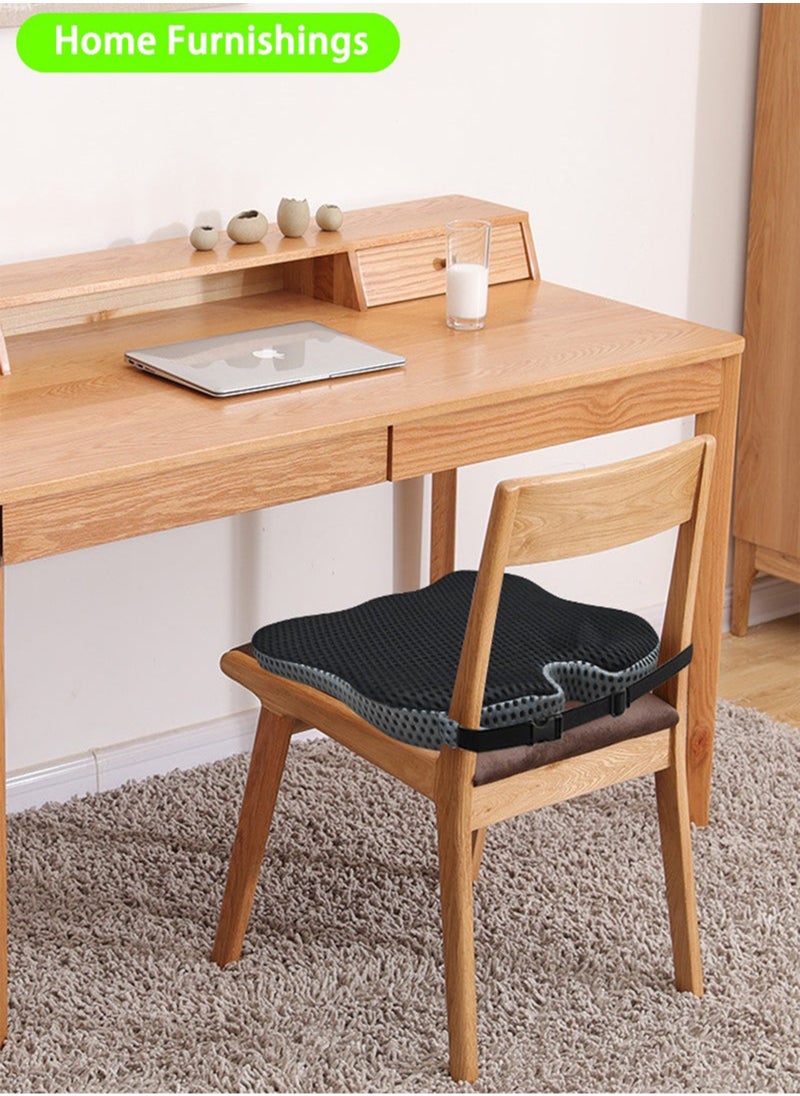 ULHYC 4D Mesh Covered Breathable Car Booster Seat Cushion, Office Hip Cushion, Thickened Memory Foam Cushion, Home Stool Chair Cushion Seat Cushion Driving Car Seat Cushion Improves Vision Posture  - Image 2