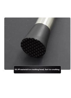 Generic Stainless Steel Drink Muddler Silver/Black 21 x 3.2 x 3.2cm-Stainless Steel Stick  Fruit Mixer DIY  Tool  - Image 5
