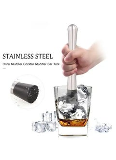 Generic Stainless Steel Drink Muddler Silver/Black 21 x 3.2 x 3.2cm-Stainless Steel Stick  Fruit Mixer DIY  Tool  - Image 3