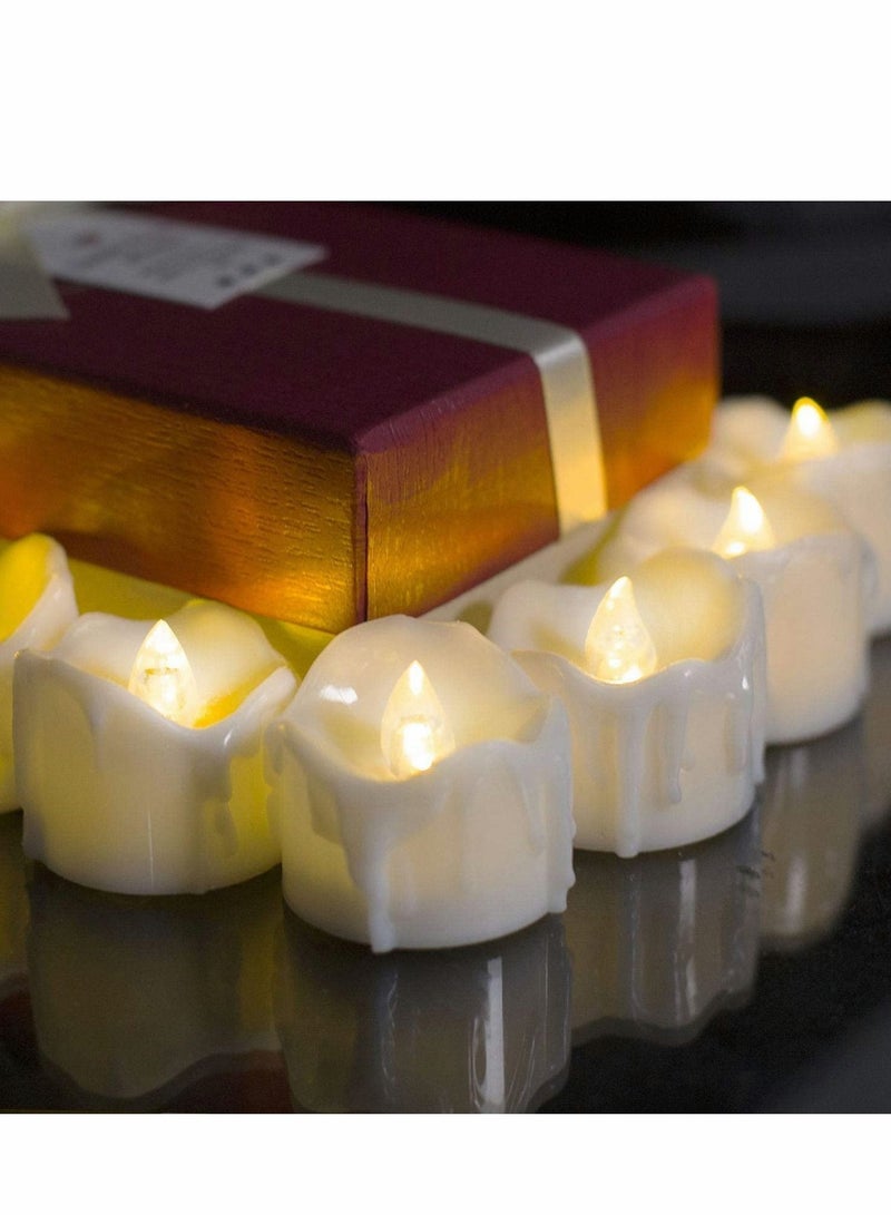 Excefore Tea Lights Candles, Flameless Flickering Auto Battery Operated, Auto-On 6 Hours and Off 18 Everyday, Batteries Included, Long-Lasting, Pack of 12 - Image 3