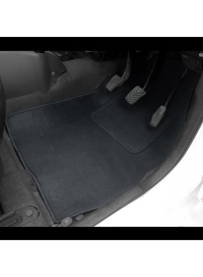 كلاسيك سجادات أرضية سيارة عالمية بتصميم سجاد لسيارة BMW الفئة الثالثة، موديل 2019 فصاعدًا، سجادات أرضية سيارة مضادة للانزلاق باللون الأسود، مجموعة كاملة من 5 قطع، سلسلة Executive - Image 2