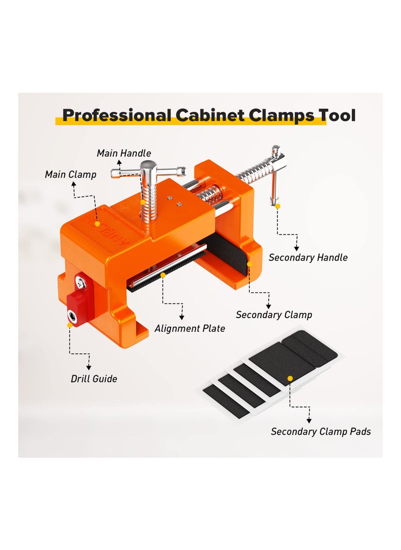 Generic - 2PCS Cabinet Face Frame Clamps, Cabinet Installation Clamping Tools Cabinetry Clamps Secure Grip Cabinet Installation Clamps abinet Tools with Two Side Screws and Alignment Plate for Cabinet Frame - Image 1