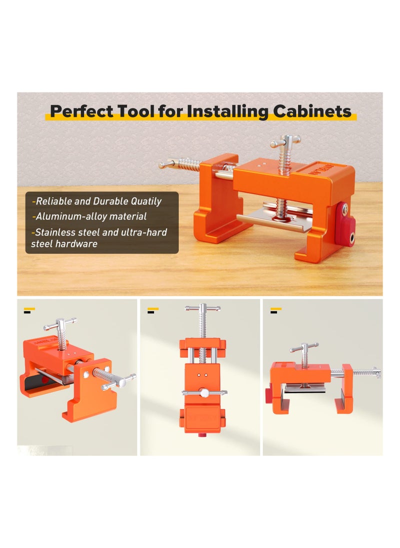 Generic - 2PCS Cabinet Face Frame Clamps, Cabinet Installation Clamping Tools Cabinetry Clamps Secure Grip Cabinet Installation Clamps abinet Tools with Two Side Screws and Alignment Plate for Cabinet Frame - Image 1