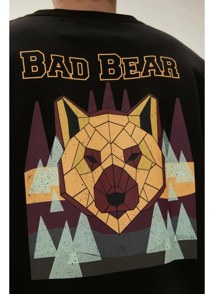Bad Bear Geofox Crewneck Black Men's Sweatshirt 22.02.12.028-C01