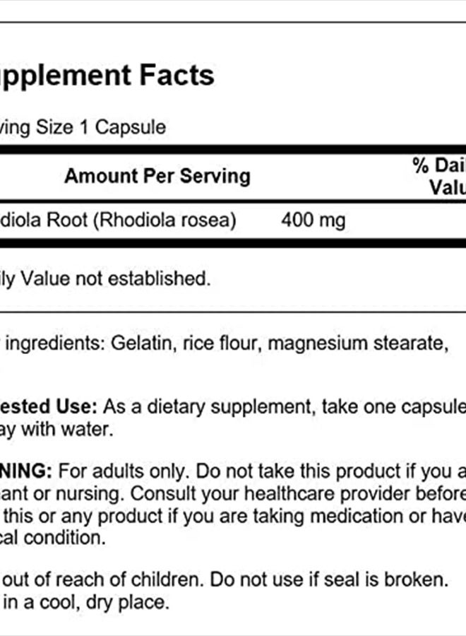 SWANSON Full Spectrum Rhodiola Rosea Root 400 mg 100 Capsules - Image 3