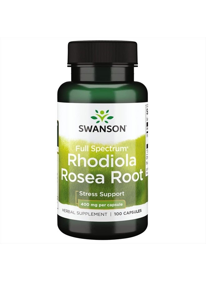 SWANSON Full Spectrum Rhodiola Rosea Root 400 mg 100 Capsules - Image 1