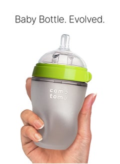 comotomo Natural Feel Baby Bottle 250 ML With Pack Of 2 Natural Teat Silicone Nipples, 3 Holes With Fast Flow, 6 Months +  - Image 4